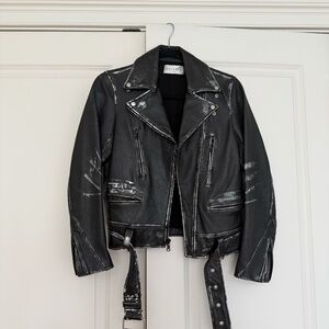 DRIFTER 100% Lamb Leather Jacket – Black with Silver Hardware – Women’s Size XS